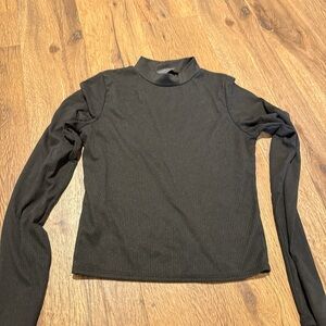 Olivia Rae Black Ribbed Long Sleeve Top